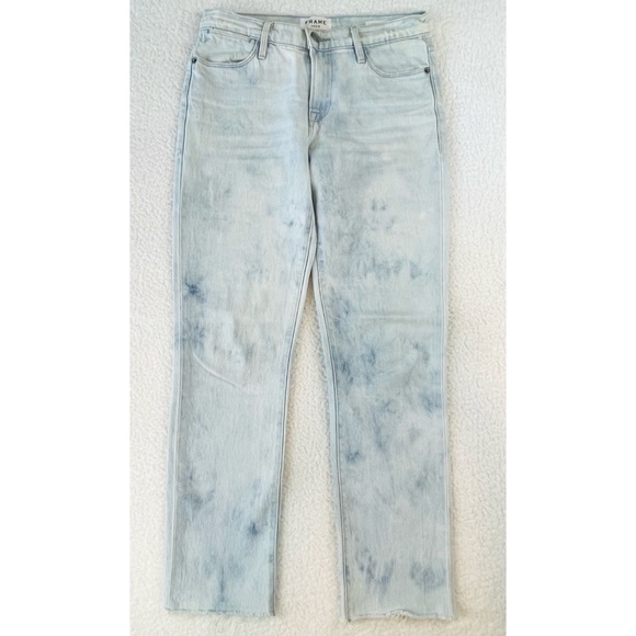 FRAME DENIM • Cloud Blue Tie Dye Le High Straight Leg Jeans - Picture 7 of 16